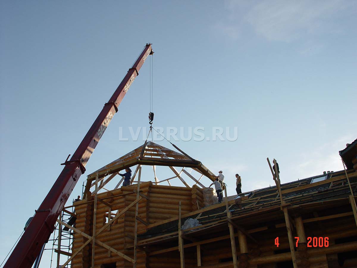 Производство деревянного купола из ЛВЛ
