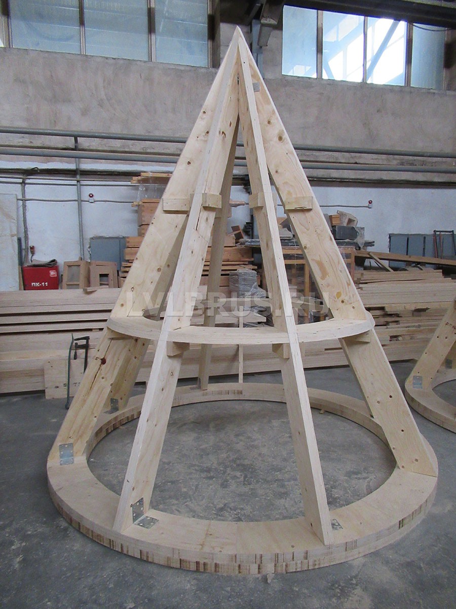 Производство деревянного купола из lvl